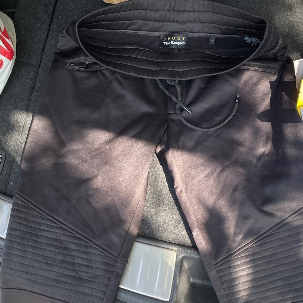 The Kooples Black Quilted Knee Joggers